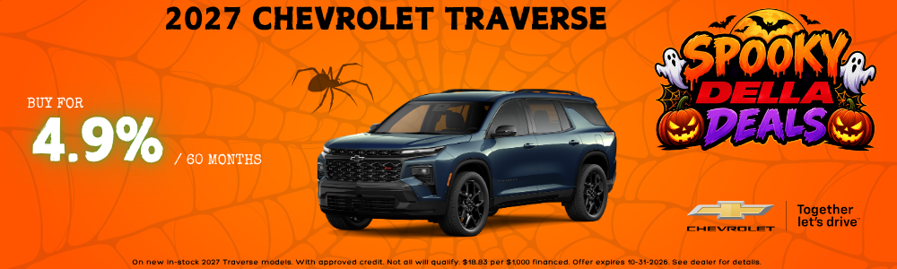 2027 Chevy Traverse Sale at Christopher Chevrolet in Ticonderoga