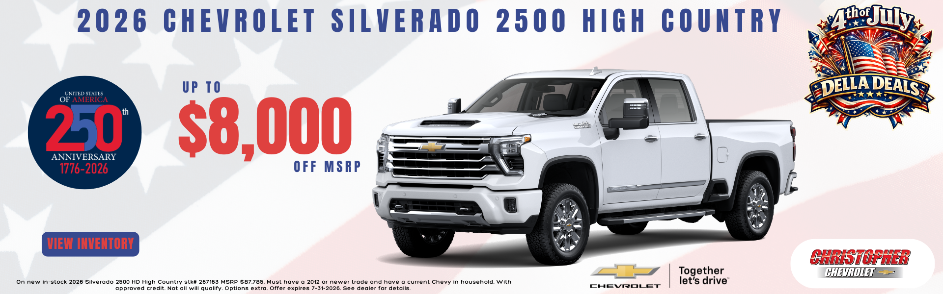 2026 Chevy 2500HD for sale in Ticonderoga, NY