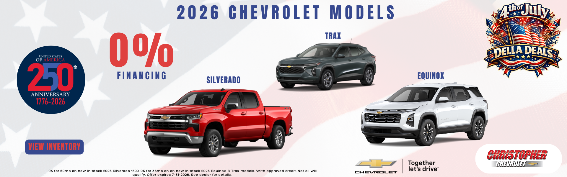 2026 Chevrolet 0% Financing Rate